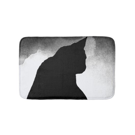 Black Cat Silhouette Bath Mat Badematte (Vorderseite)