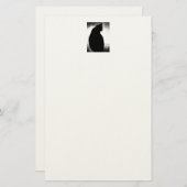 Black Cat Silhouette Briefpapier (Vorne/Hinten)