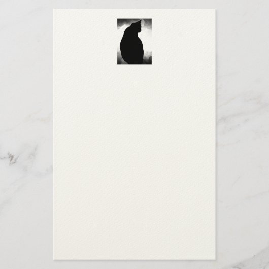 Black Cat Silhouette Briefpapier (Vorderseite)