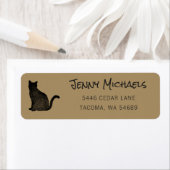 Black Cat Silhouette Cat Lover Rücksendeadresse (Insitu)