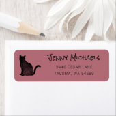 Black Cat Silhouette Cat Lover Rücksendeadresse (Insitu)