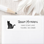 Black Cat Silhouette Cat Lover Rücksendeadresse (Insitu)