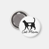 Black Cat Silhouette Cat Mama Magnet (Vorderseite/Rückseite)