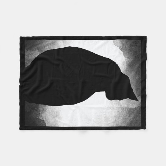 Black Cat Silhouette Fleece Blanket (Vorderseite (Horizontal))