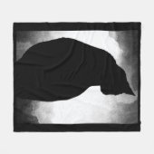 Black Cat Silhouette Fleecedecke (Vorderseite (Horizontal))