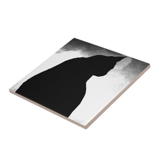 Black Cat Silhouette Fliese (Seite)