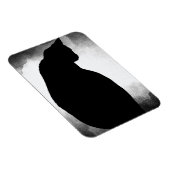 Black Cat Silhouette Foto Magnet (Rechte Seite)