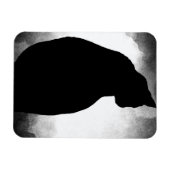 Black Cat Silhouette Foto Magnet (Horizontal)
