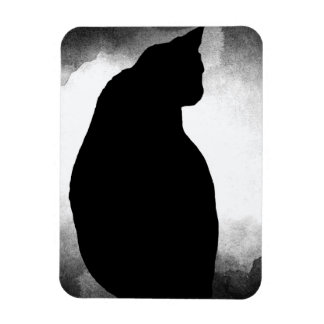 Black Cat Silhouette Foto Magnet