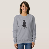 Black Cat Silhouette Frauengrau Sweatshirt (Vorne ganz)