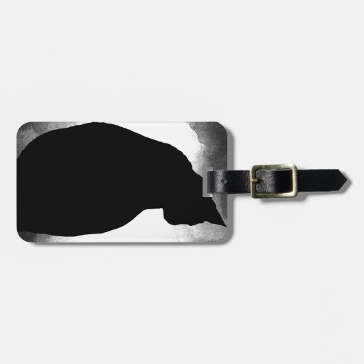 Black Cat Silhouette Gepäckanhänger (Vorderseite horizontal)