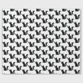 Black Cat Silhouette Geschenkpapier (Flach)