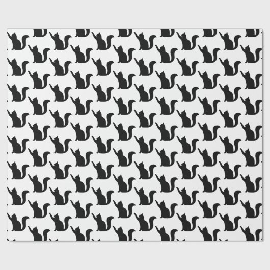 Black Cat Silhouette Geschenkpapier (Flach)