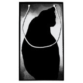 Black Cat Silhouette Geschenktasche Kleine Geschenktüte (Rückseite)