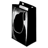 Black Cat Silhouette Geschenktasche Kleine Geschenktüte (Vorderseite Schrägansicht)