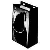 Black Cat Silhouette Geschenktasche Kleine Geschenktüte (Rückseite Schrägansicht)