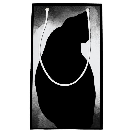 Black Cat Silhouette Geschenktasche Kleine Geschenktüte (Vorderseite)