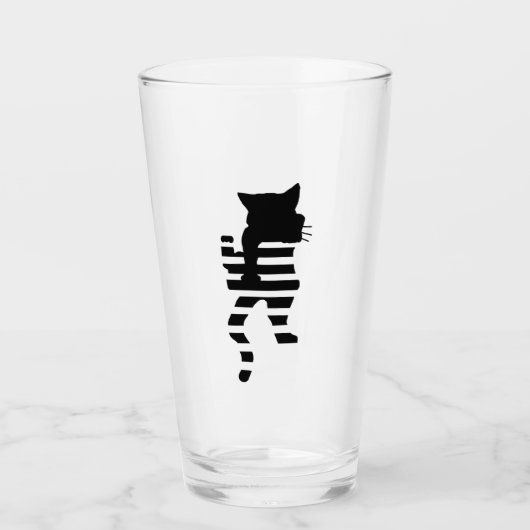 Black Cat Silhouette Glas (Vorderseite)