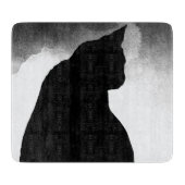 Black Cat Silhouette Glass Cutting Board Schneidebrett (Vorderseite)