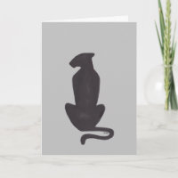 Black Cat Silhouette grau coole Katzen Grußkarte