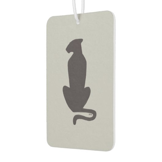 Black Cat Silhouette, graues Auto-Lufterfrischer Autolufterfrischer (Links)