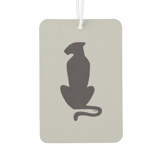 Black Cat Silhouette, graues Auto-Lufterfrischer Autolufterfrischer (Rückseite)