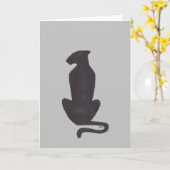 Black Cat Silhouette gray greeting card Karte (Gelbe Blume)