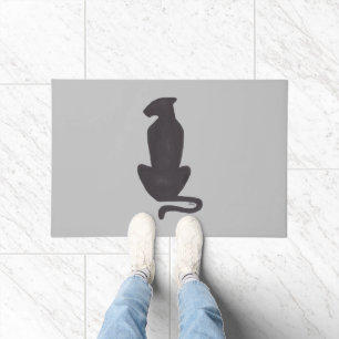 Black Cat Silhouette große Tür Fußmatte