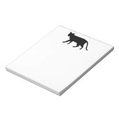 Black Cat Silhouette Kitten Purr Meow Simple Art Notizblock (Rotiert)