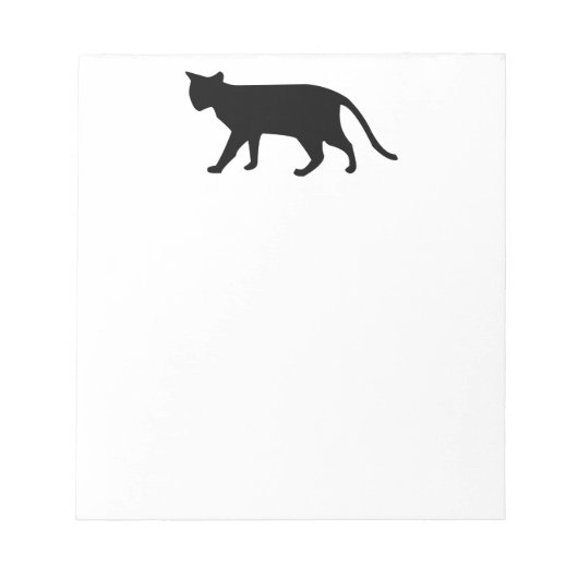 Black Cat Silhouette Kitten Purr Meow Simple Art Notizblock (Vorderseite)
