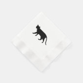 Black Cat Silhouette Kitten Purr Meow Simple Art Serviette (Ecke)