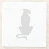 Black Cat Silhouette Klarglas Untersetzer (Rückseite)