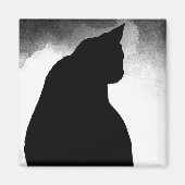 Black Cat Silhouette Magnet (Vorne)