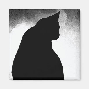 Black Cat Silhouette Magnet