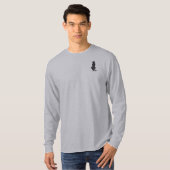 Black Cat Silhouette Männer Graues Langärmel Shirt (Vorne ganz)