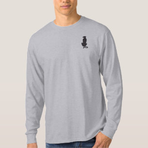 Black Cat Silhouette Männer Graues Langärmel Shirt