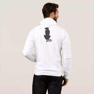 Black Cat Silhouette Männer Weiß Bella Zip Hoodie