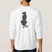 Black Cat Silhouette Männer Weiße Sweatshirt zurüc (Rückseite)