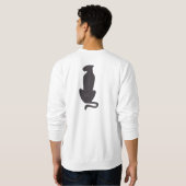 Black Cat Silhouette Männer Weiße Sweatshirt zurüc (Schwarz voll)