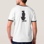 Black Cat Silhouette Männer Weißer Ringer T - Shir T-Shirt (Schwarz voll)