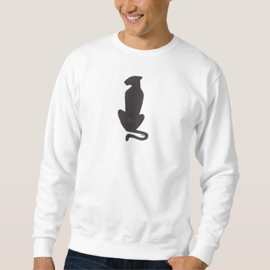 Black Cat Silhouette Männer Weißes Sweatshirt (Vorderseite)