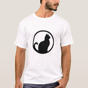 Black Cat Silhouette Minimalistisch Print T - Shir T-Shirt