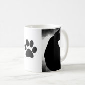 Black Cat Silhouette mit Paw Kaffeetasse (VorderseiteRechts)