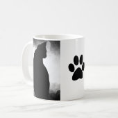 Black Cat Silhouette mit Paw Kaffeetasse (Vorderseite Links)