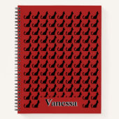 Black Cat Silhouette Notebook Notizblock (Vorderseite)