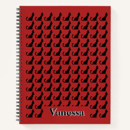 Black Cat Silhouette Notebook Notizblock