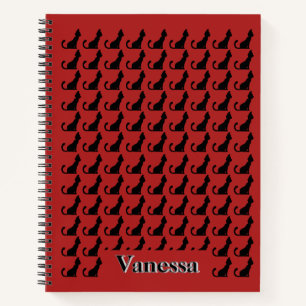 Black Cat Silhouette Notebook Notizblock