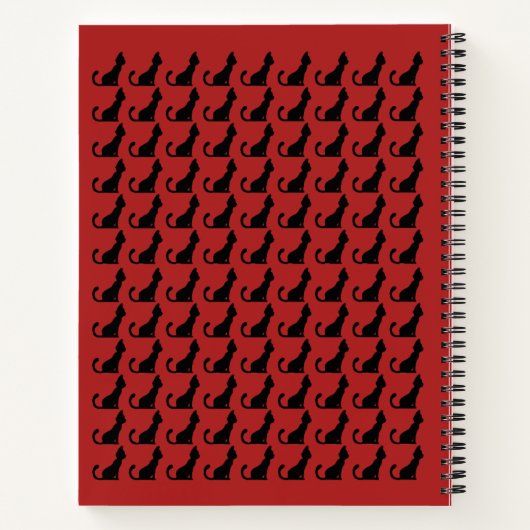 Black Cat Silhouette Notebook Notizblock (Rückseite)