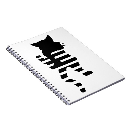 Black Cat Silhouette Notizblock (Rechte Seite)