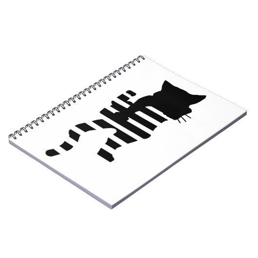 Black Cat Silhouette Notizblock (Linke Seite)